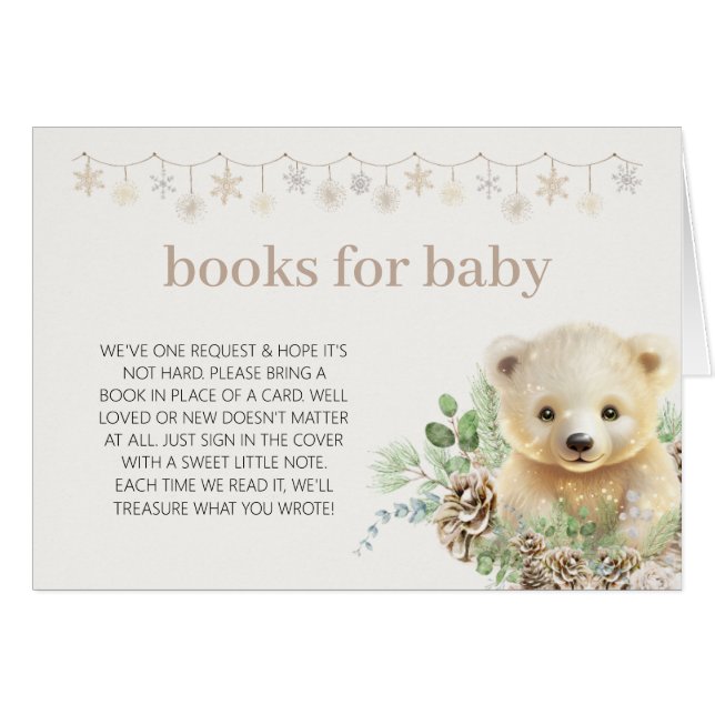 Cartão Books for Baby Winter Polar Bear Book Request (Frente horizontal)