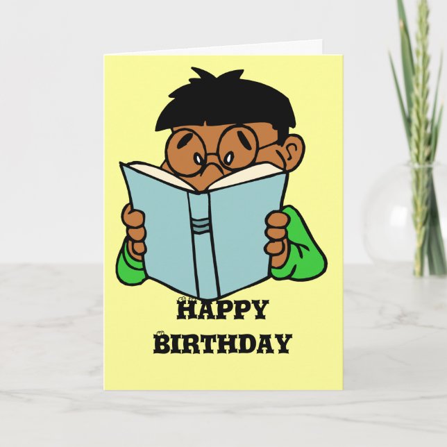 Cartão Bookworm birthday card (Frente)