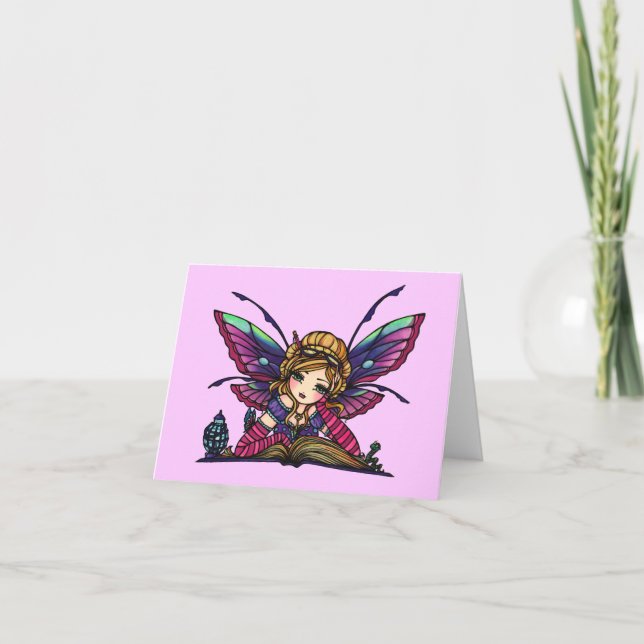 Cartão Bookworm Fairy Note Cards (Frente)