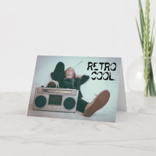 Cartão Boombox Retro 80s Legal Aniversário