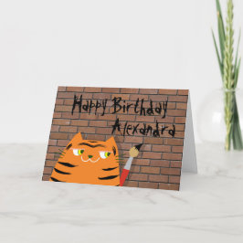 Cartão Booo O Gato , Feliz Aniversário Infantil Tigre Car