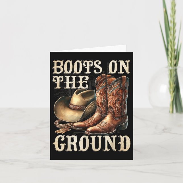 Cartão Boot On Ground Boot Cowboy Western Cowgirl Li (Frente)