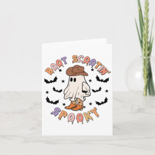 Cartão Boot Scoot Spookny Engraçado Western Halloween Cow
