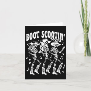 Cartão Boot Scootie Retro Western Skeleton Dancin