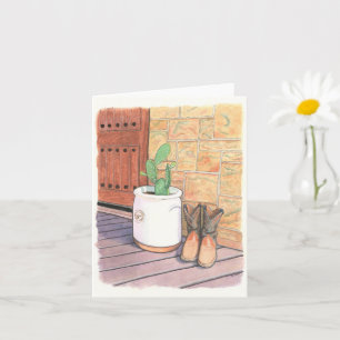 Cartão Boots and Cactus Porch