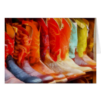 Cartão Boots Coloridos do Cowboy