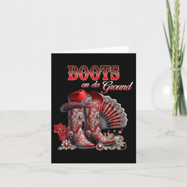 Cartão Boots On Ground Boot Cowboy Western Cowgirl Me (Frente)