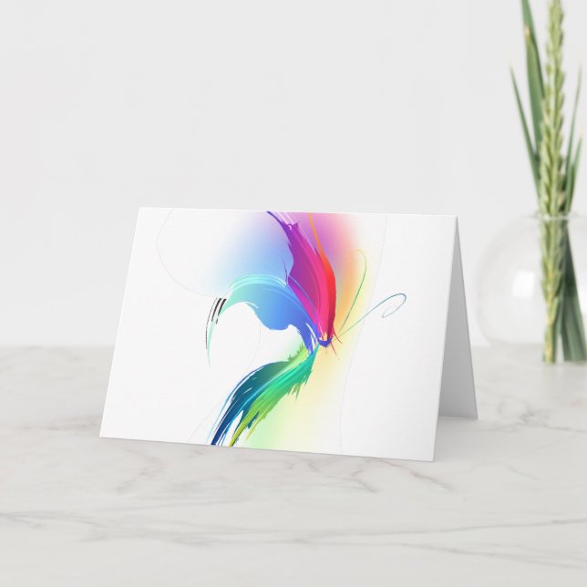 Cartão Borboleta abstrato Paint Splatter (Frente)