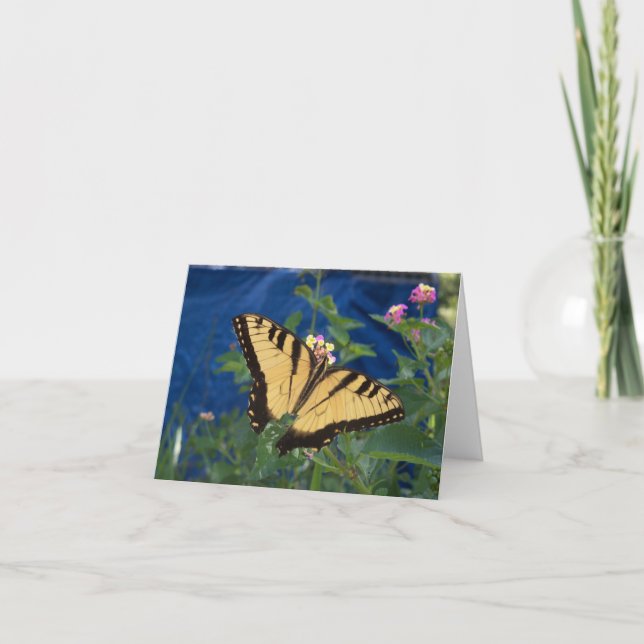 Cartão Borboleta amarela e preta (Frente)