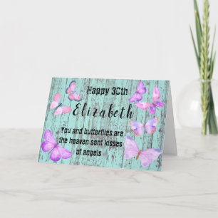 Cartão Borboleta aniversário de 30 anos