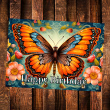 Borboleta Artística e Caprichosa Feliz Aniversário