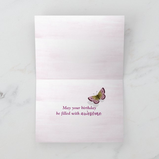 Cartão Borboleta de 99º aniversário em Flor de Cone (Interior)