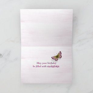 Cartão Borboleta de 99º aniversário em Flor de Cone