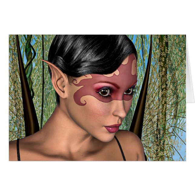 Cartão Borboleta de fada (Frente Horizontal)