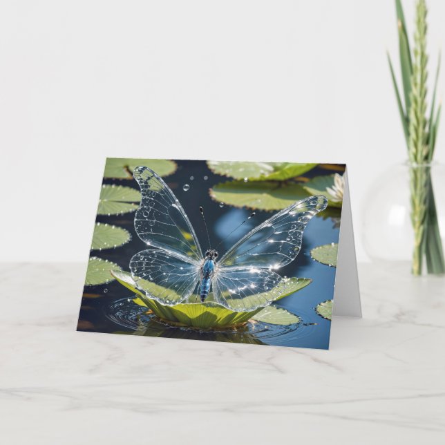 Cartão Borboleta De Vidro Para Aniversário (Frente)