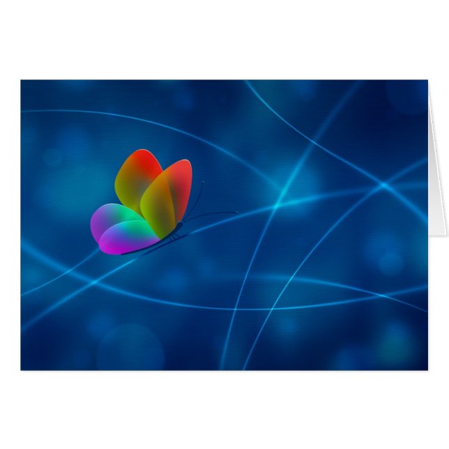 Cartão Borboleta do arco-íris (Frente Horizontal)