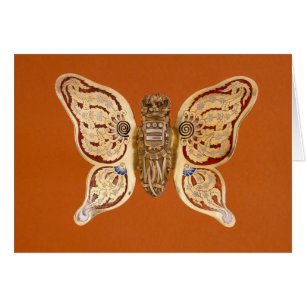 Cartão Borboleta Dourada Tiffany Vintage Arte Vitoriana