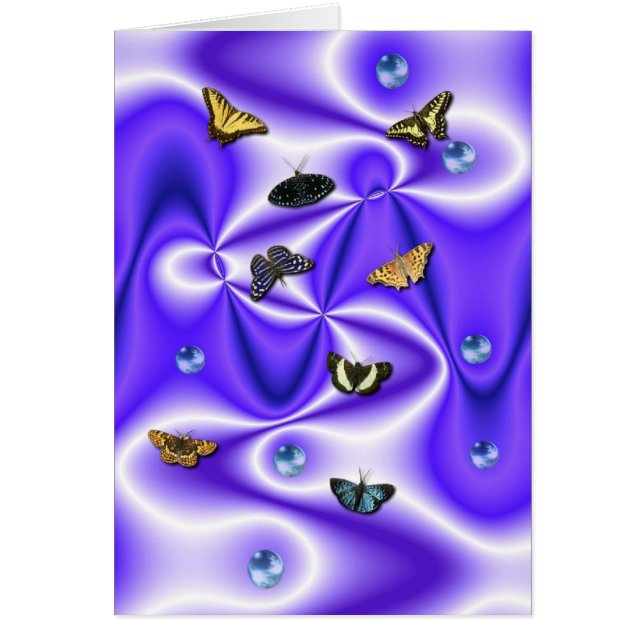 Cartão Borboleta e Pérolas na Seda roxa (Frente)
