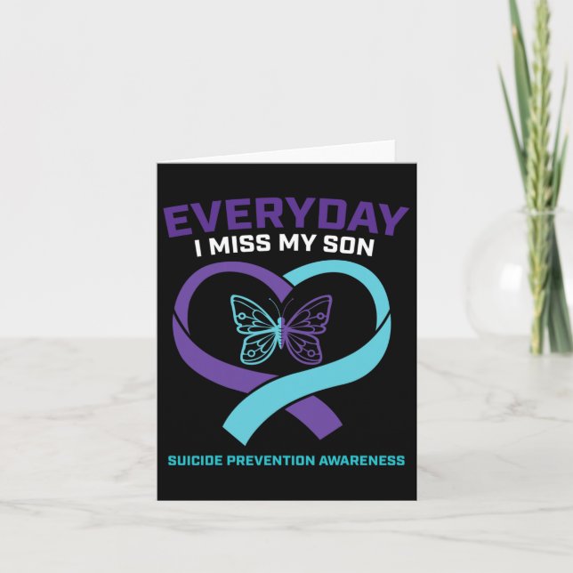 Cartão Borboleta Em Memória Amorosa Prevenção do Suicídio (Frente)