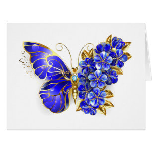 Cartão Borboleta Flor Sapphire