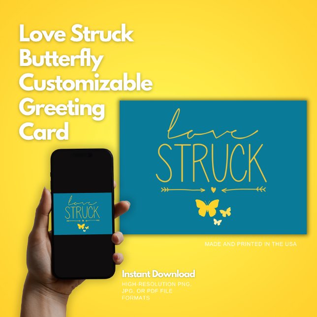 Cartão Borboleta "Love Struck" (Amor à primeira vista) Ca (The Butterfly Studio🦋
Love Struck Butterfly Customizable Greeting Card)