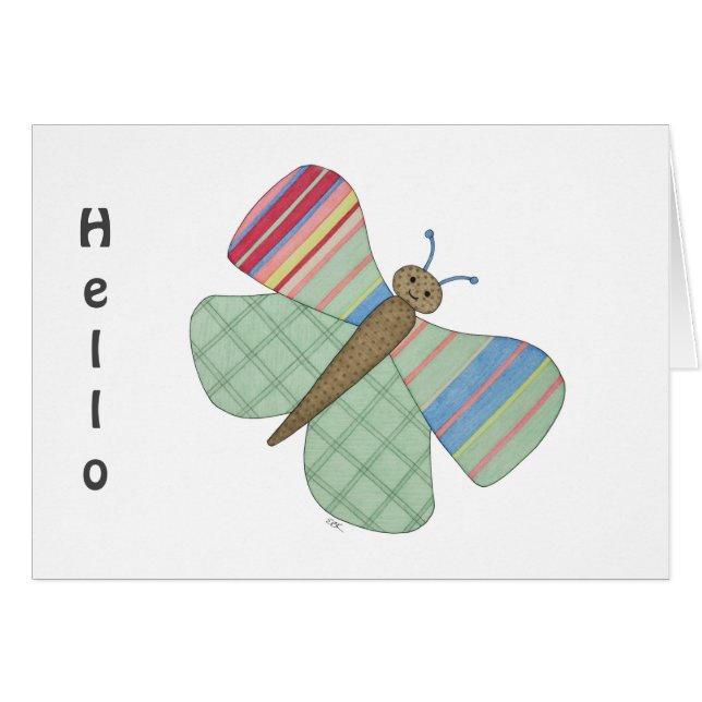 Cartão Borboleta Mint (Frente Horizontal)