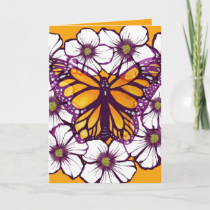 Cartão Borboleta Monarca Floral