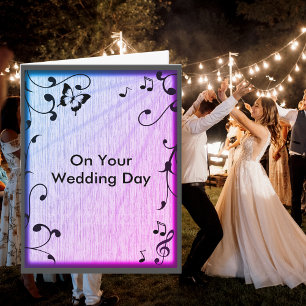 Cartão Borboleta Música Deixa Casamento De Madeira Azul E