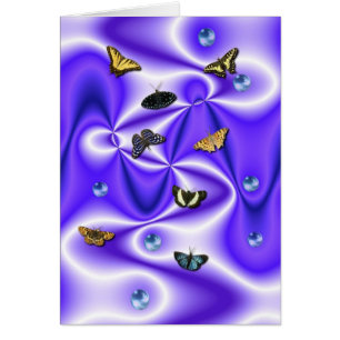 Cartão Borboleta na seda roxa