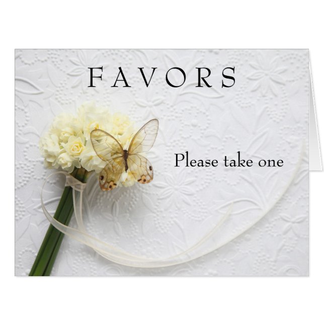 Cartão Borboleta no buquê de flores (Frente horizontal)