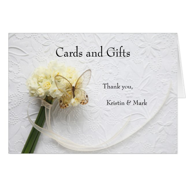 Cartão Borboleta no buquê de flores (Frente Horizontal)