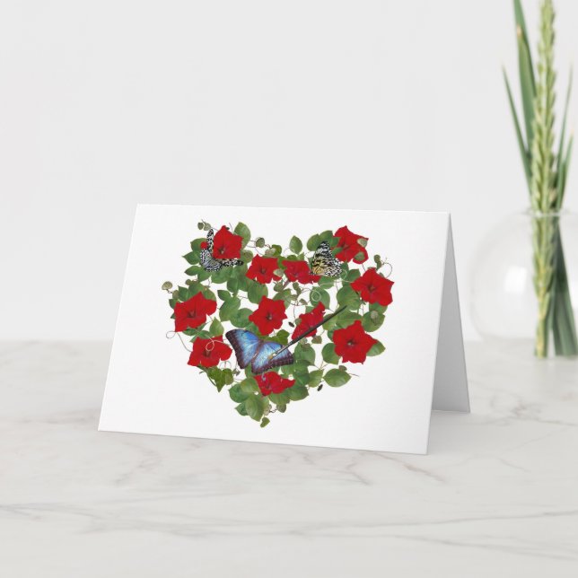 Cartão Borboleta Pintada no Coração de Petunia (Frente)