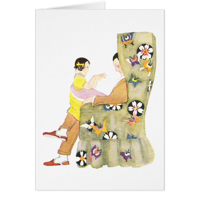 Cartão Borboleta & poltrona das flores (Frente)