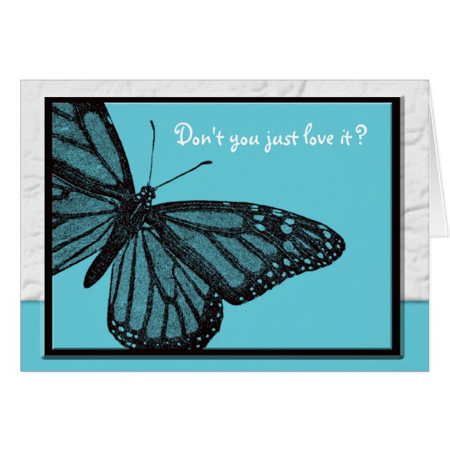 Cartão Borboleta secreta do azul do amigo (Frente Horizontal)