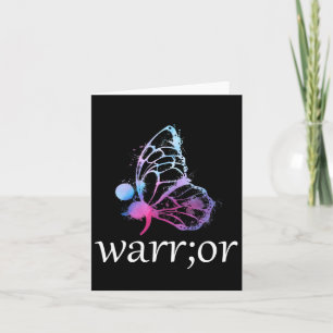 Cartão Borboleta Semicolon Warrior e Prevenção ao Suicídi