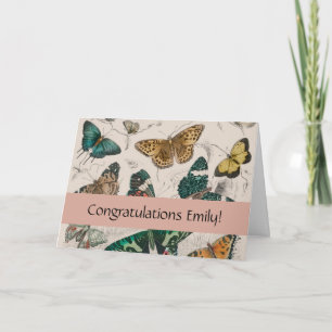 Cartão Borboletas Antigas de Coleção de Borboletas