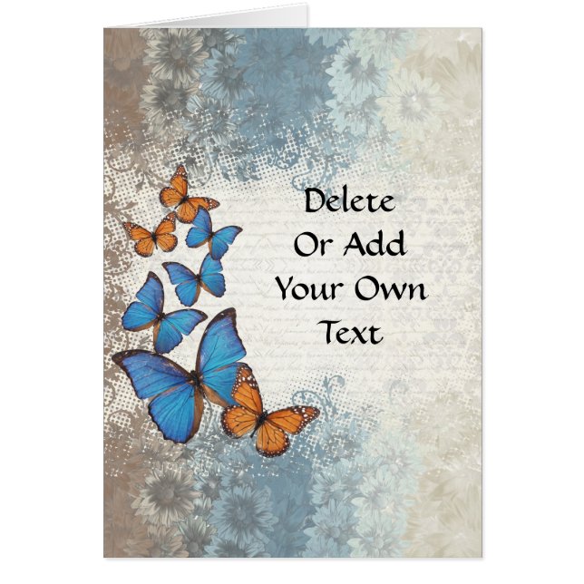 Cartão Borboletas azuis (Frente)