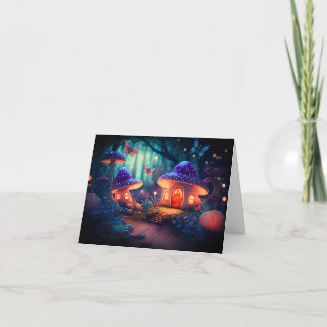 Cartão Borboletas de jardim de fadas mágicas Algodão de c (Frente)