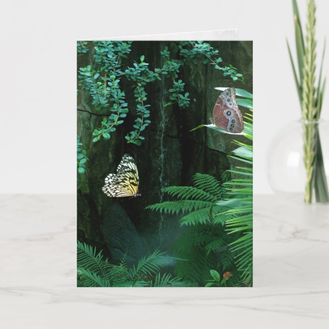 Cartão Borboletas de simpatia em um jardim (Frente)