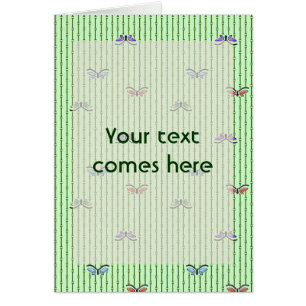 Cartão borboletas e cortina de bambu