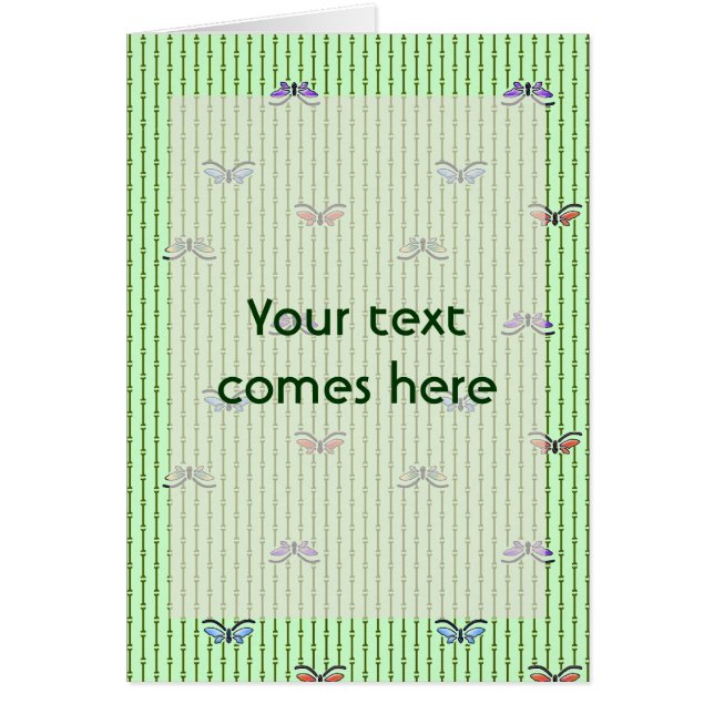 Cartão borboletas e cortina de bambu (Frente)