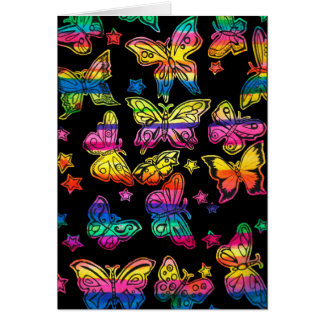 Cartão Borboletas e estrelas