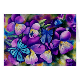 Cartão Borboletas e Pansie