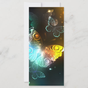 Cartão Borboletas luminosas e borboletas noturnas