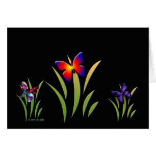 Cartão Borboletas na grama