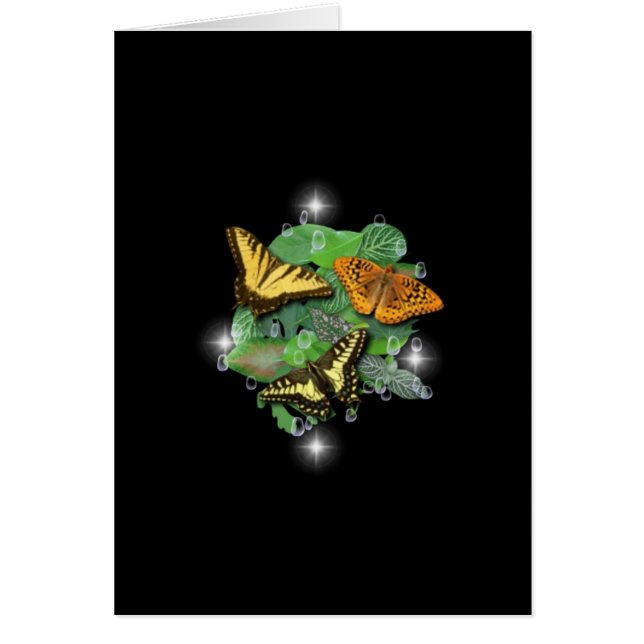 Cartão Borboletas nas Folhas (Frente)