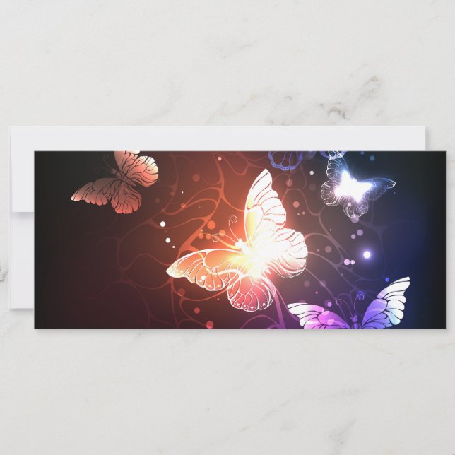 Cartão Borboletas noturnas brilhantes (Frente)