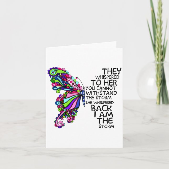 Cartão Borboletas Que Sussurram Para Ela Que Você Não Pod (Frente)