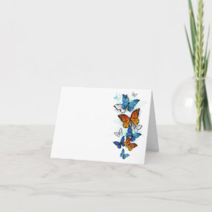Cartão Borboletas voadoras Morpho e Monarca