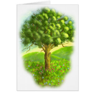 Cartão Borda o o prado: Pintura de paisagem da natureza: